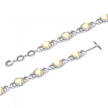 Danu Celtic Knotwork Silver and Gold Accent Bracelet MBL119 - Jewelry